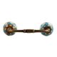 Turquoise and Yellow Ceramic Bridge Handle